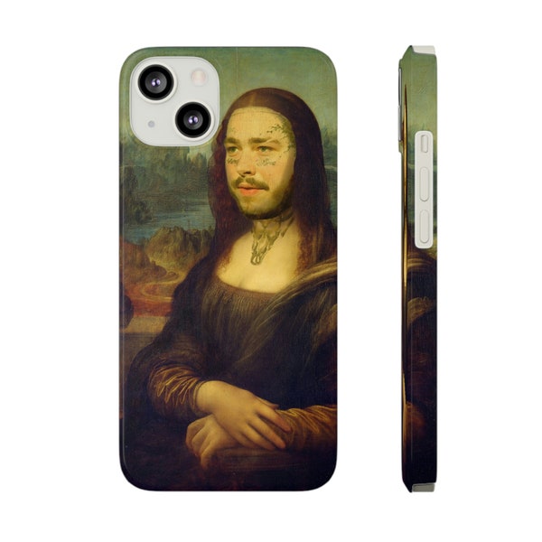 Post Malona Slim Phone Case | Post Malone Meets Mona Lisa in this iPhone, Android, Samsung Galaxy Phone Cover