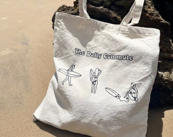 Beach Bag | Surfer Tote Bags | Surfer Gifts | Gift for Surfer | Surfer Girl | Surf Bag | Canvas Tote Bag | THE DAILY COMMUTE Hers Tote