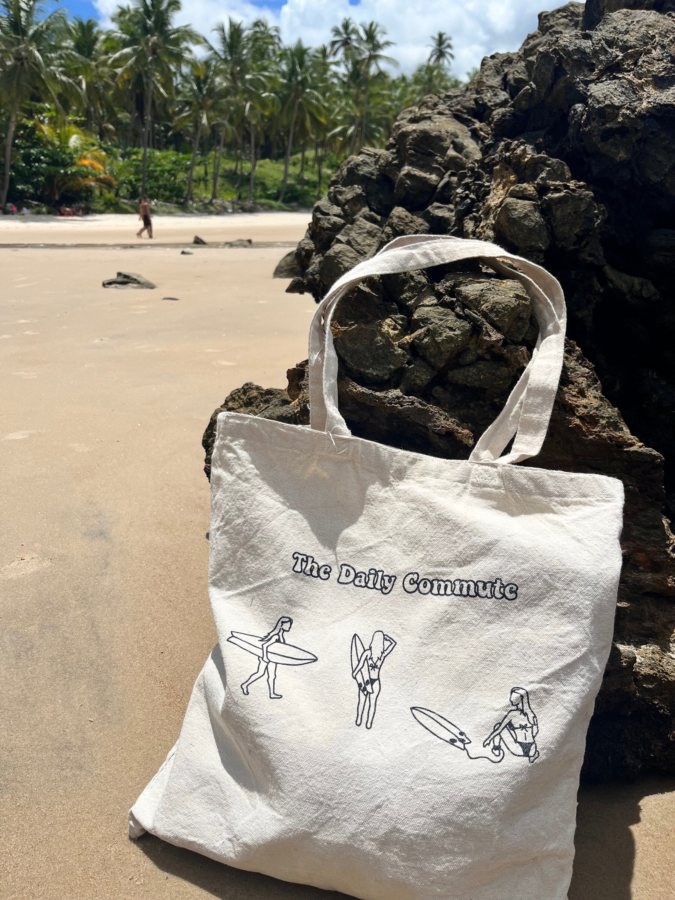 Salty Hair Sandy Toes Organic Cotton Tote Bag, Beach Quote, Beach Accessory, Surfer Present, Coastal Gift, Ocean Quote, Beach Design, Sup