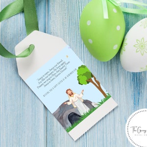 Folleto de Pascua, Etiqueta de Regalo de Pascua, Etiqueta de Jesús, Pascua Imprimible con Cristo, Pascua Imprimible, Etiqueta de Pascua para niños, Folleto con Cristo, Pascua