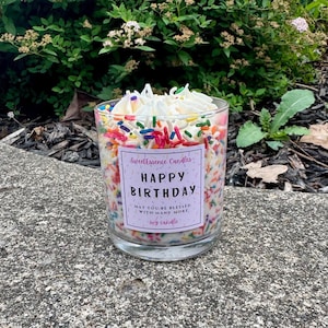 Birthday Cake Scented Soy Candle: Vanilla Buttercream, Hand-Poured