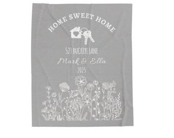 Personalized Closing Gifts Velveteen Plush Blanket | Custom Name, Real Estate Closing