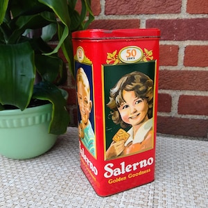 Salerno Cookie / Cracker Golden Goodness 50 Year Anniversary CollectibleTin - 1983