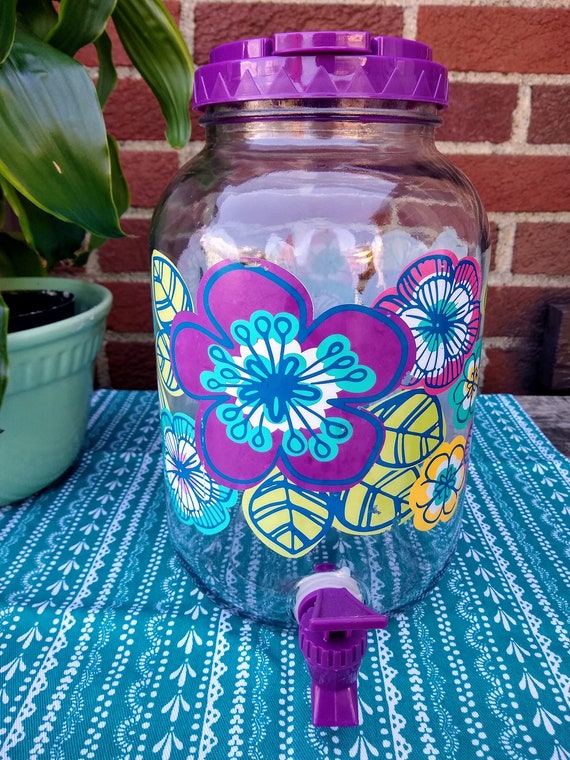 Vintage One Gallon Sun Tea Jar 1970s Drink Dispenser Etsy