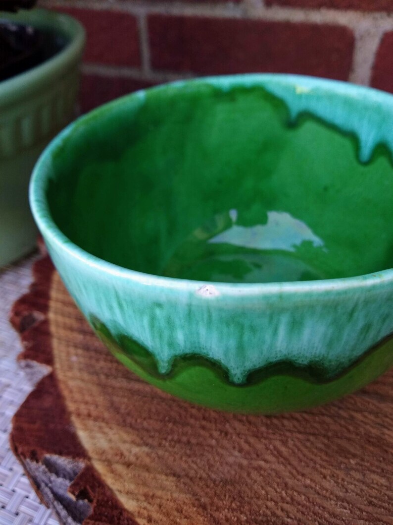 Handmade Drip Glazed Pottery Soup Bowl in Sea Foam and Avocado Etsy