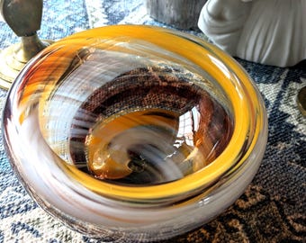 Hand Blown Art Glass Bowl - Vintage 1970’s