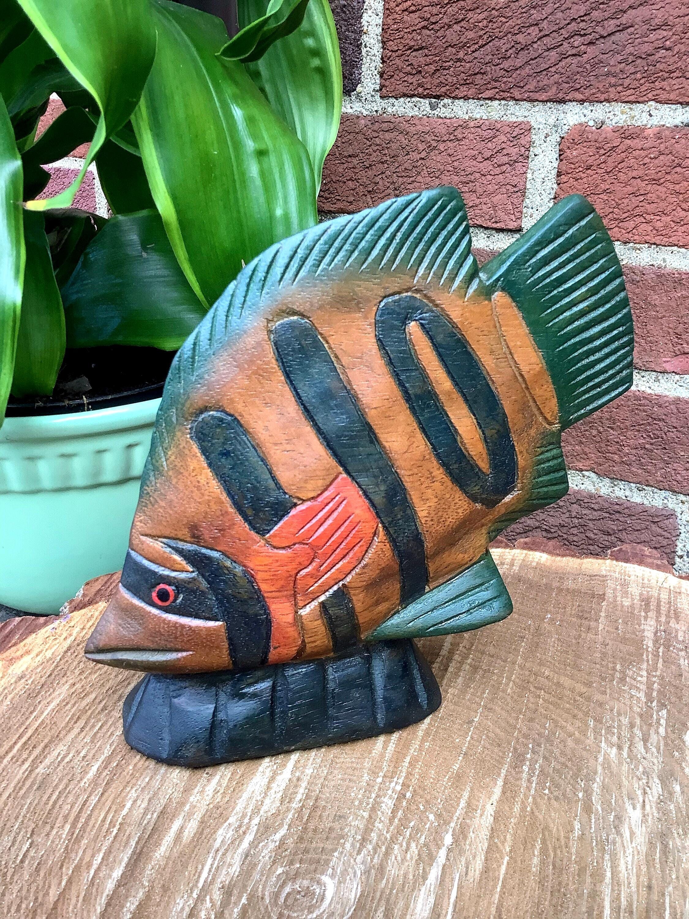 レナンドカフ YOURFACE 60's Tropical Fish Vintage Hand Carved Tropical Fish - 1960's - Tropical Souvenir - Etsy