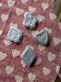 Vintage Set of 4 Aluminum Card Party Tart Pans - 1950’s - Christmas Tree Ornaments