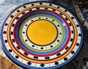 Argentina Hand Painted Salad Plates and Ruffled Bowls - 1990’s - Tabletop Galleries - Hand Crafted Dinnerware