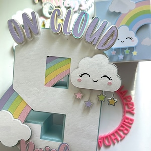 On Cloud 9 3D Number Cloud 9 Birthday Pastel Cloud 9 Party Clouds Birthday