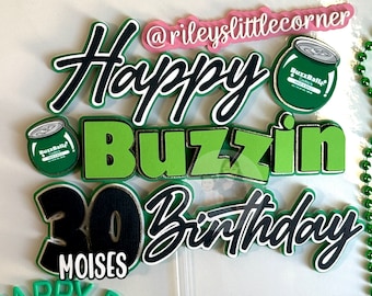 BuzzBallz Inspired Birthday Cake Topper: Tequila Party Decor
