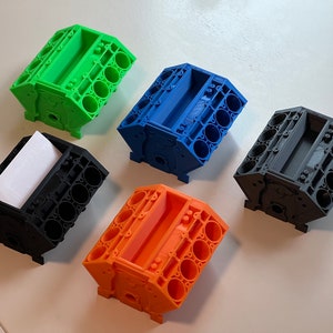 V-8 Engine Business Card Holder Desktop Organization