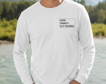 God Family Fly Fishing Long Sleeve Tee: Outdoor Lifestyle Top