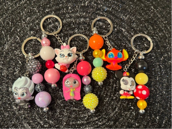 Doorable Keychain, Character Keychains, Beadable Keychains, Stitch, Angel,  Stitch & Angel, Keychains, Beadable Doorable Keychains