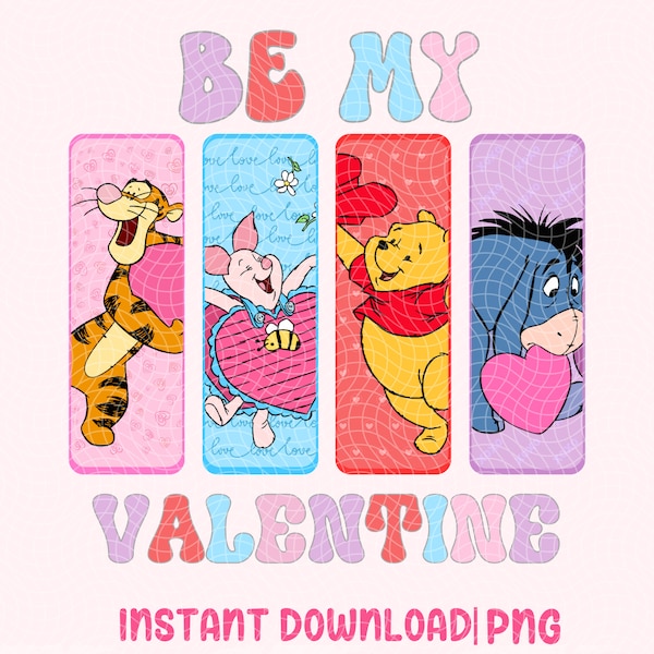 Winnie the Pooh Valentine’s Day Png, Winnie the Pooh png, Valentine’s Day png, Valentine’s Day Wraps, Winnie the Pooh, Tigger, Piglet, Eyore