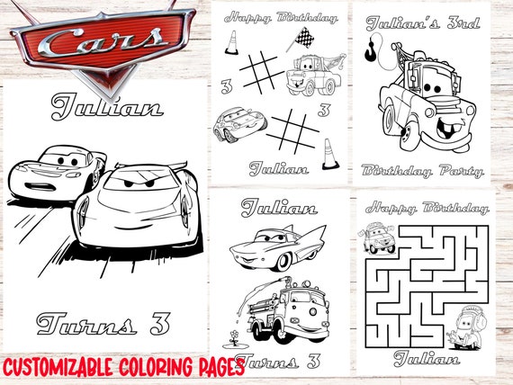 Cars Coloring Pages - Etsy Australia