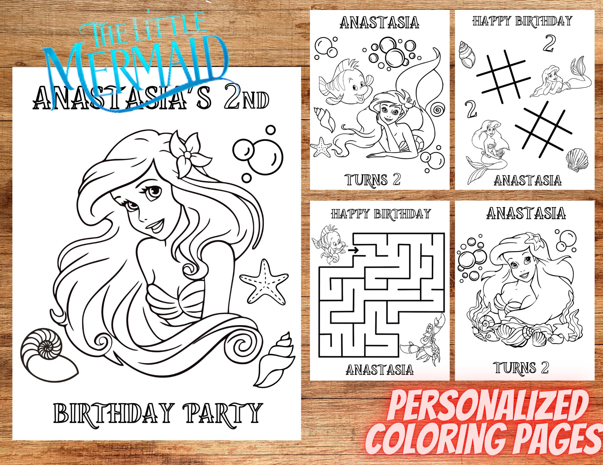 Mermaid Craft Printable Little Mermaid Party Activity Girls