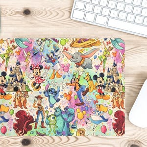 Mickey and Friends Mouse Pad, Physical Mouse Pads, Magical Mouse Pad, Magical Land, Tinkerbell, Sublimation, Castle Mouse Pad