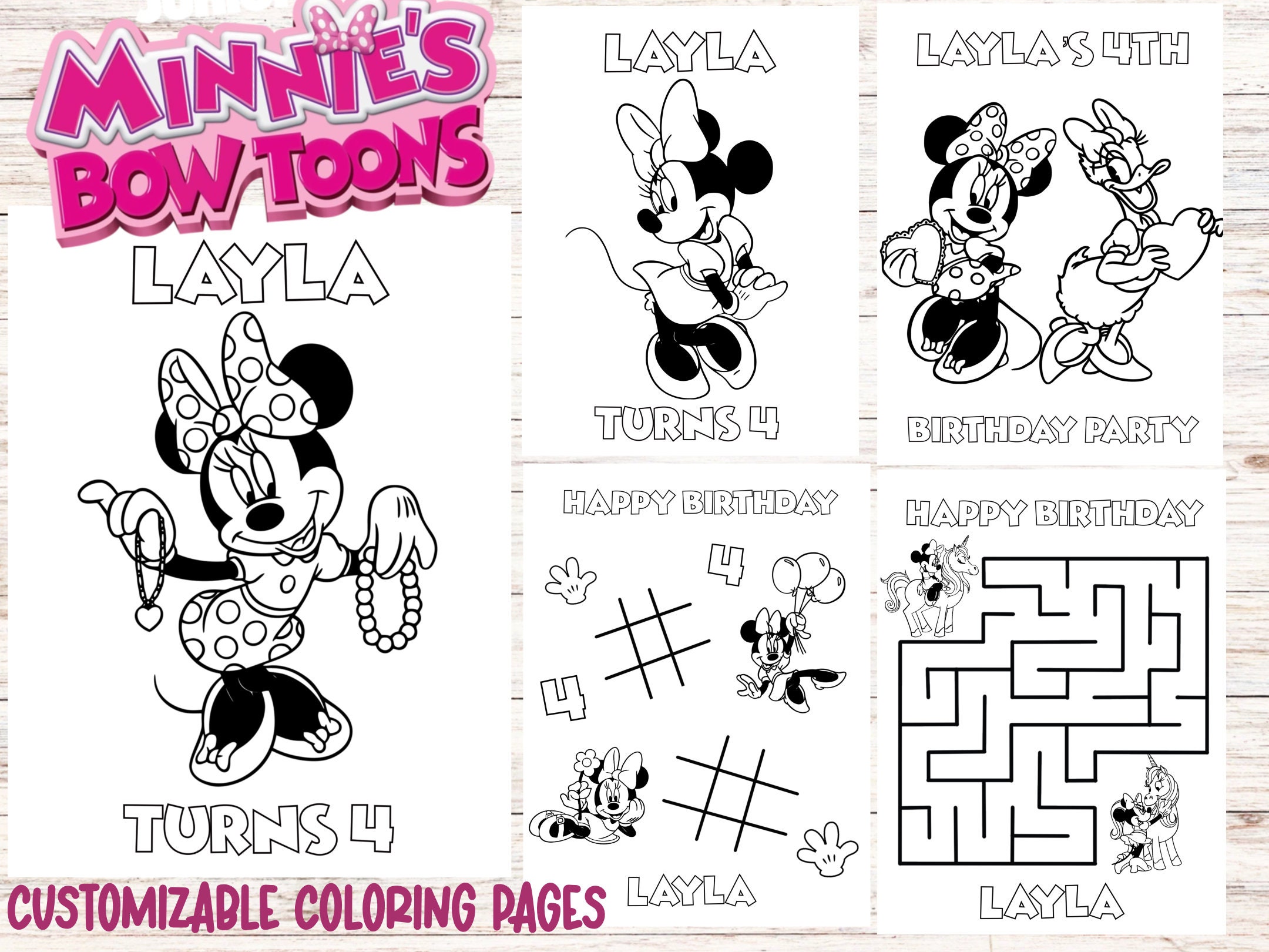 Minnie Mouse Printable Coloring Pages Etsy Canada