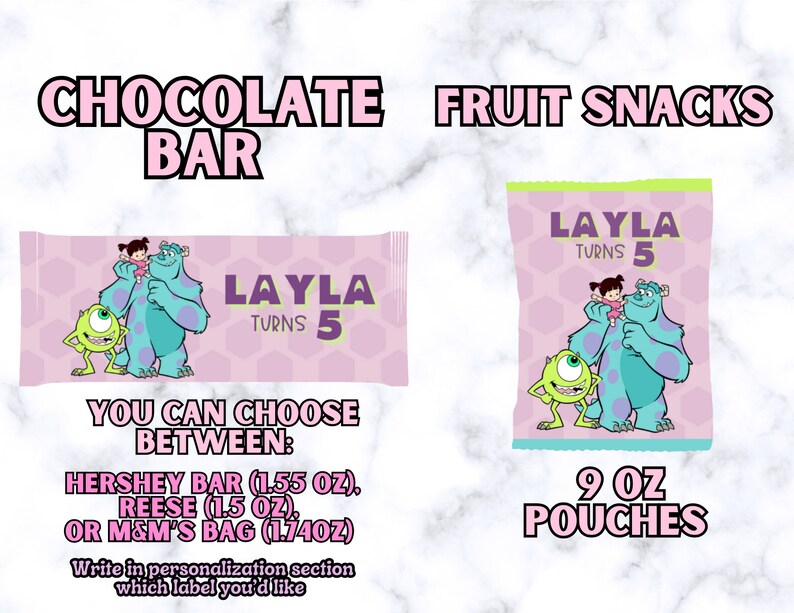 Monsters Inc Party Favors Monsters Inc Birthday Printables - Etsy