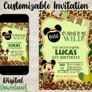 Mickey Mouse Safari Invitation