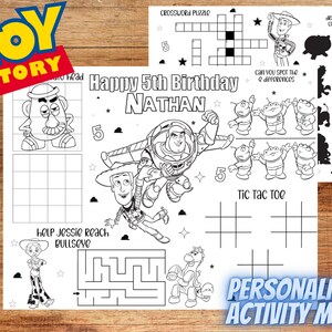 Toy Story Coloring Pages, Toy Story Activity Mats - Etsy