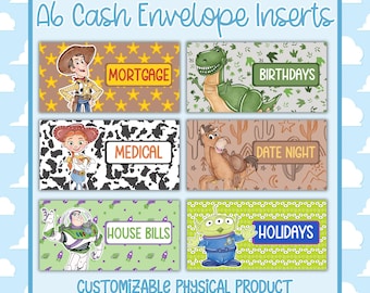 A6 Envelope Inserts, A6 Budget Binder Inserts, Budget Binder Mini Challenges, Money Budget Challenges, Envelope Inserts, Toy Story
