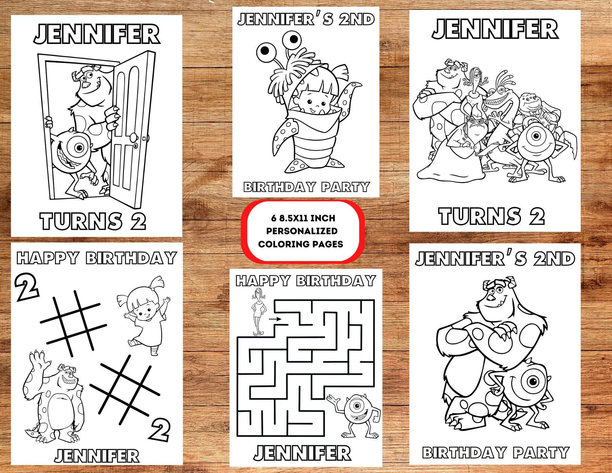 Monsters Inc Coloring Pages Monsters Inc Party Favors - Etsy