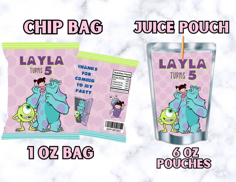 Monsters Inc Party Favors Monsters Inc Birthday Printables - Etsy