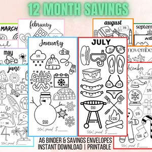 Monthly Savings Challenge, Savings Budget Challenge, Printable Savings Challenge, Savings Tracker, A6 Mini Savings Challenge