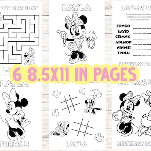 Minnie Mouse Printable Coloring Pages - Etsy