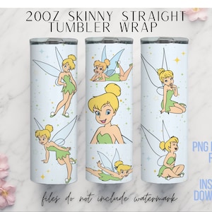 Tinkerbell 20oz Tumbler Wrap, Tinkerbell 20oz Tumbler, Full Size Wrap, Cartoon Tumbler, Tinkerbell PNG, 20oz Tumbler Wraps, Tumbler Wraps