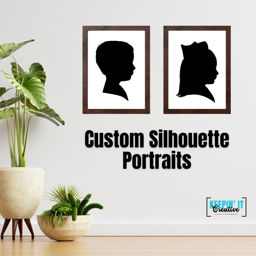 Custom Silhouette Portraits | Printable Kid Silhouette Portrait ...