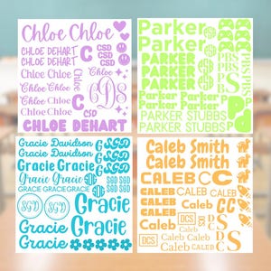 Decal Name Sheets