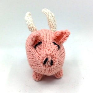 Flying pig knitted stuffed animal toy