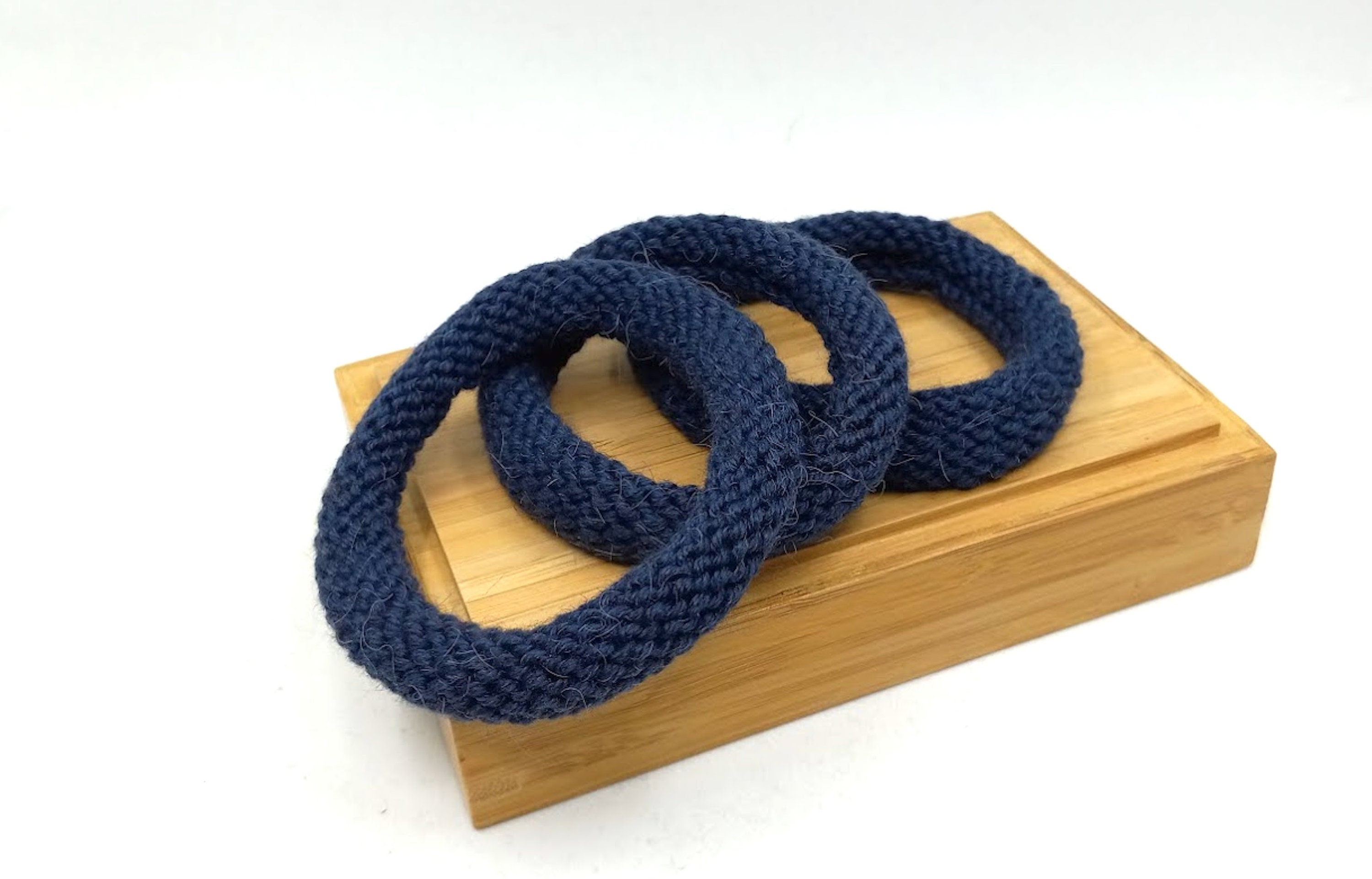 Knitted Soft Wool Bangle Bracelet - Etsy