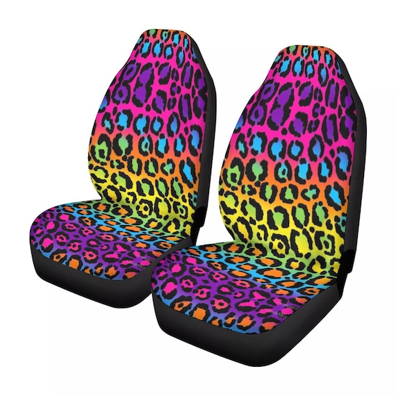 Universal Car Seat Cover rainbow leopard print