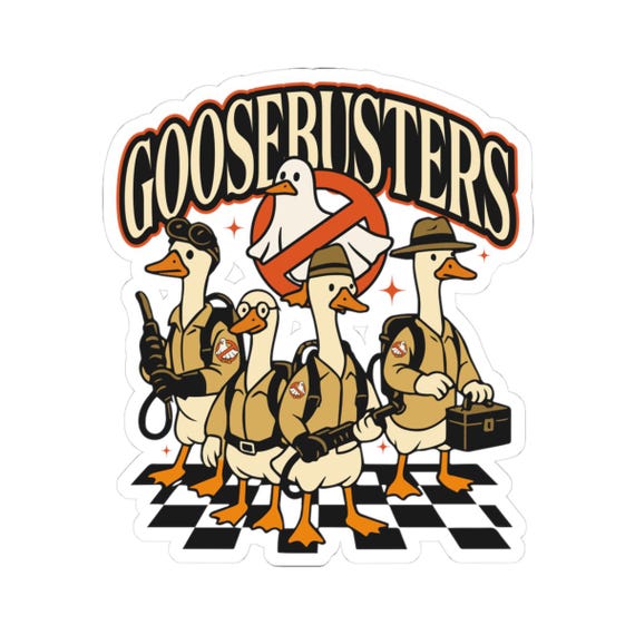 Funny Goose Sticker – Goosebusters Vinyl Decal for Laptop, Water Bottle, Notebook, Gift for Goose Lover