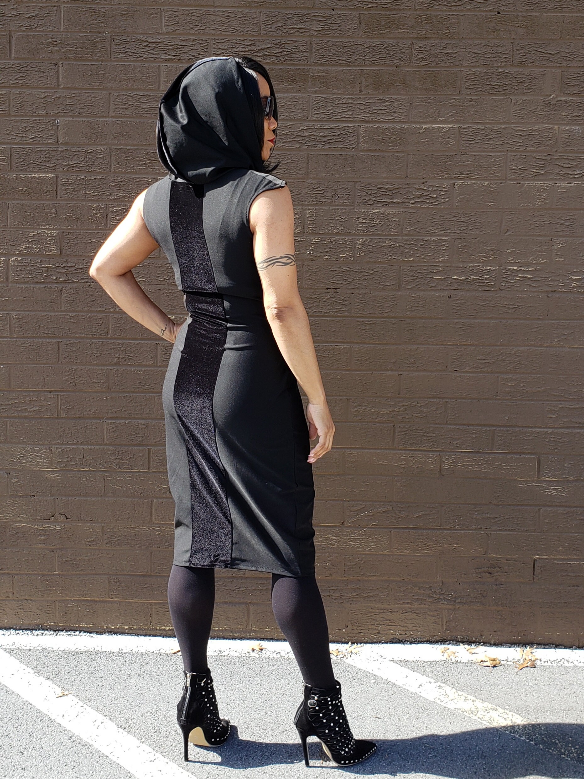 Black Hooded Bodycon Dress - Etsy