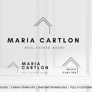 Real Estate Logo Canva, Realtor Logo, Editable Logo, Interior Design Logo, Real Estate Marketing, Modern Logo