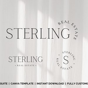 Real Estate Logo Canva, Minimal Logo Design, Real Estate Marketing, Real Estate Logo, Realtor Logo,  Editable Logo, Modern Logo