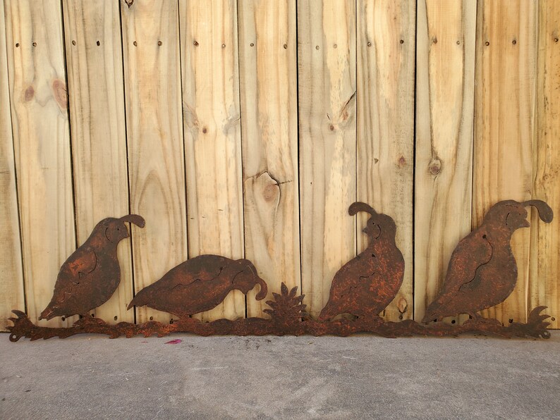 Metal Quail Wall Art / Southwest Desert / Yard Art/ Fence Art/ Etsy