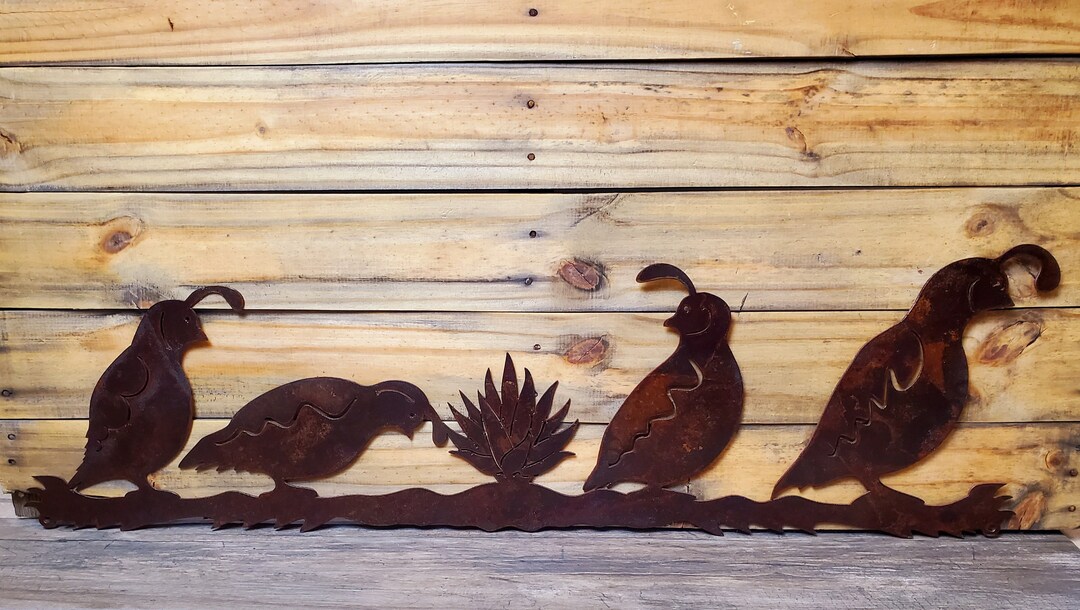 Metal Quail Wall Art / Southwest Desert / Yard Art/ Fence Art/ Desert