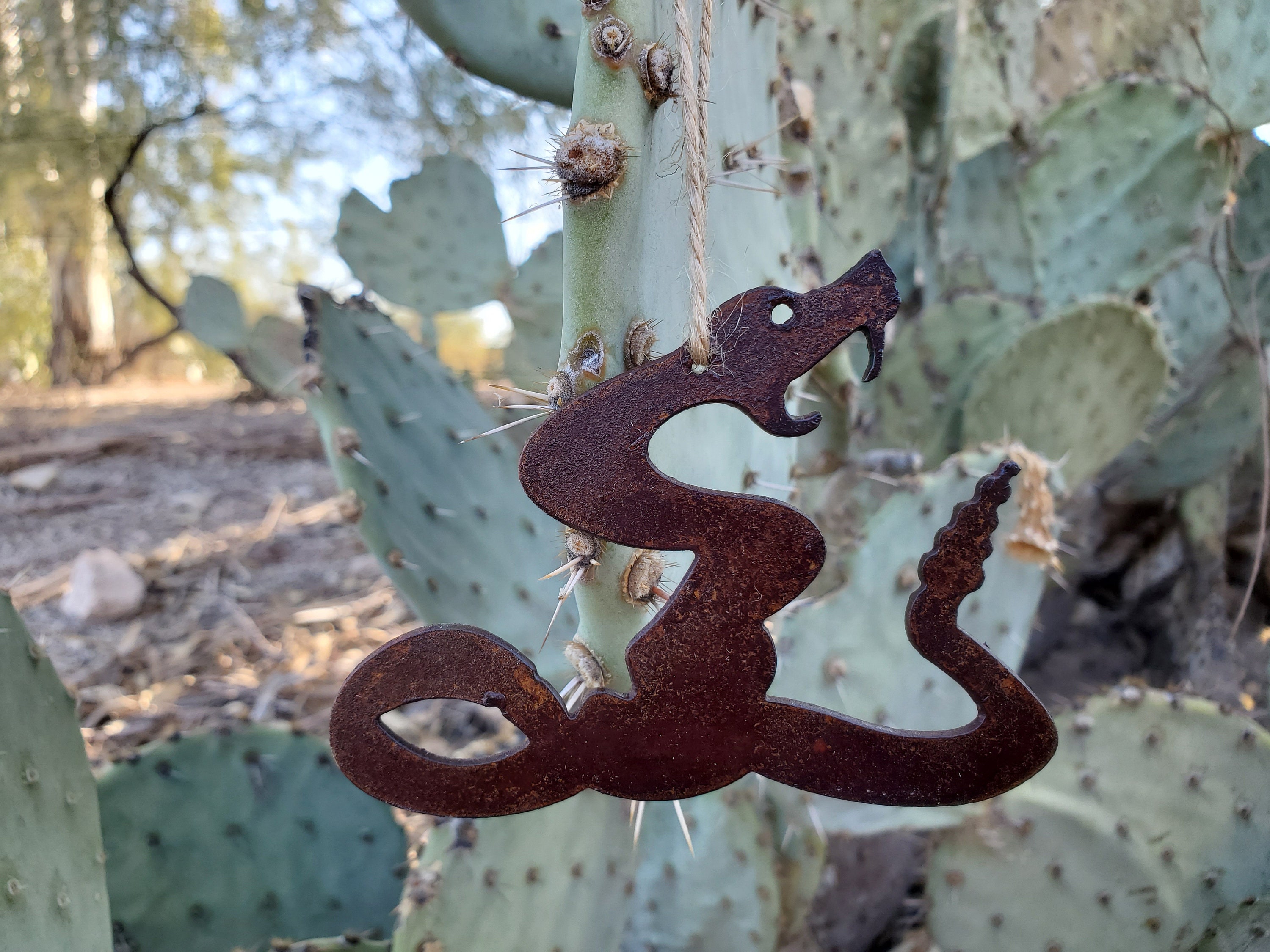 Metal Snake Rattle Metal Rattlesnake Ornament / Metal Art / Holiday Decoration / Southwest ...