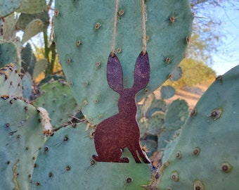 Jackrabbit Ornament / metal art / holiday decoration / southwest / rustic decoration / Christmas gift / desert