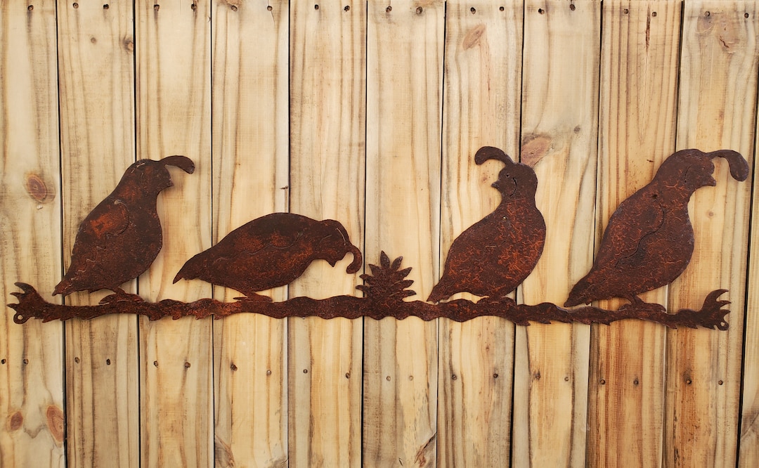 Metal Quail Wall Art / Southwest Desert / Yard Art/ Fence Art/ Etsy