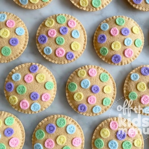 Felt Cookies, Felt M&M Cookies, Easter Basket Filler Play Food Toddler Gift, Felt Bakery Set, Felt Cookies, Play Kitchen, Tea Party Play Set