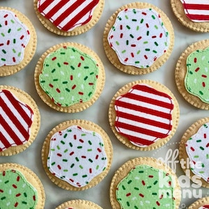 Felt Christmas Cookies for Santa, Felt Play Food, Felt Baking Set, Felt Cookie, Pretend Play Kitchen, Felt Food Ornament, Holiday Photo Prop