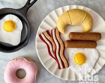 Felt Breakfast Set, Felt Food for Play Kitchen, Imaginary Play, Foodie Gift