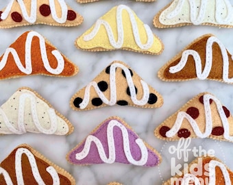 Scones de fieltro, comida de fieltro para cocinita de juguete, postre para merienda de juego imaginario, comida de juguete para el desayuno, regalo para amantes de la comida, juego dramático de cafetería